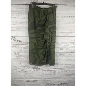 Lauren Ralph Lauren Skirt Women's 12 Green Animal Print Ruffle Chiffon Long